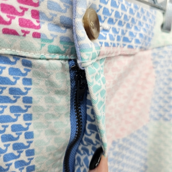 Vineyard Vines for Target Patchwork Whale Shorts Pink Blue Womens size 14 - Picture 5 of 8